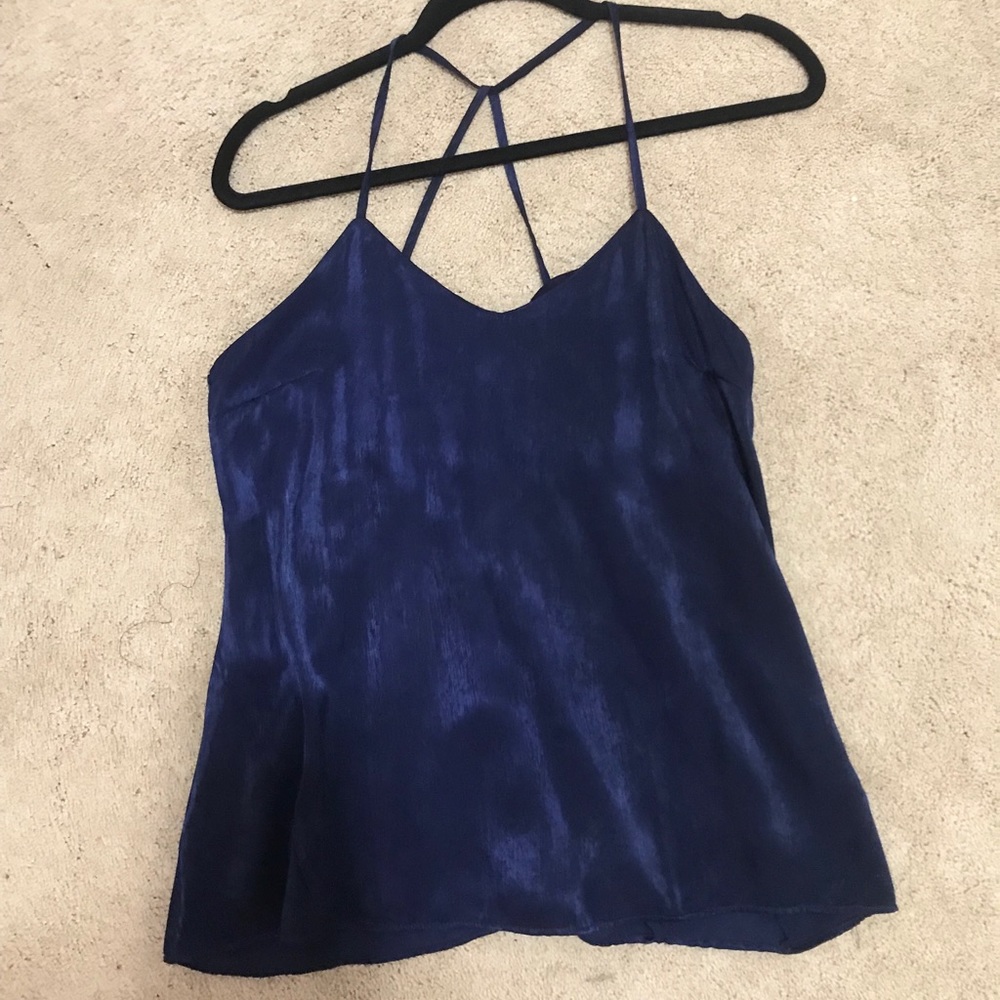 Navy Silk Tank - Picture 2 of 3